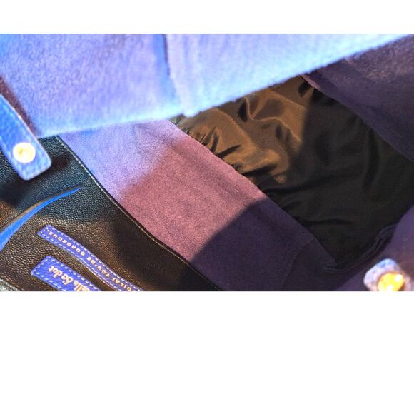 Stella & Dot Cobalt Blue Large Leather Shoulder Bag Tote - Picture 6 of 8